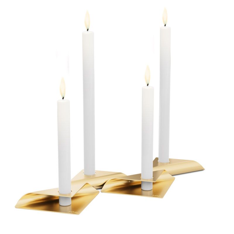 Höfats Square Candle Kandelaar Goud - Firesite