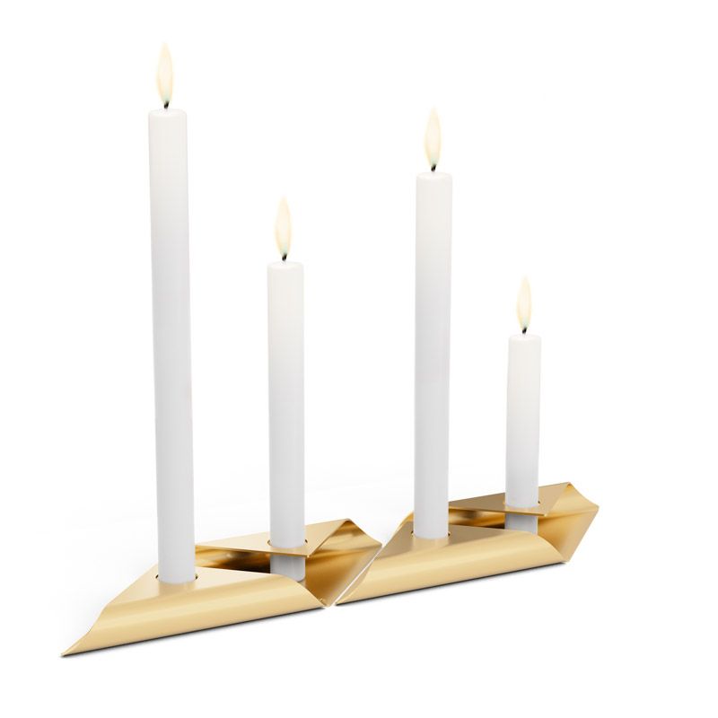 Höfats Square Candle Kandelaar Goud - Firesite