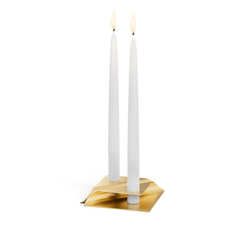 Höfats Square Candle Kandelaar Goud - Firesite