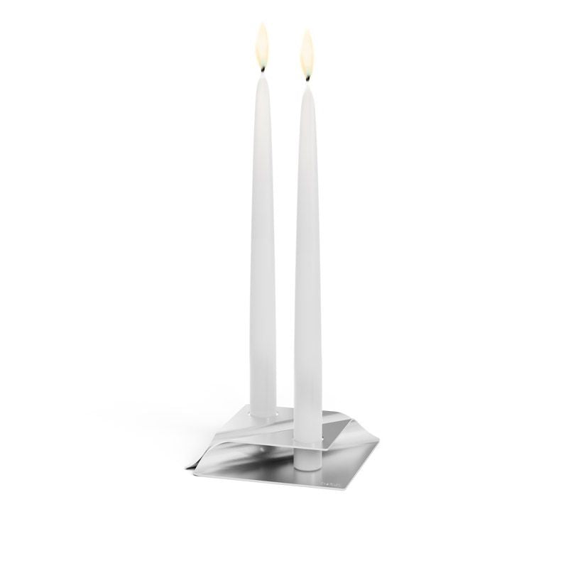 Höfats Square Candle Kandelaar Zilver - Firesite