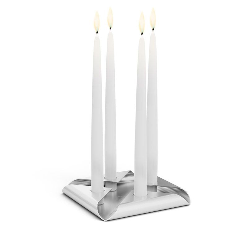 Höfats Square Candle Kandelaar Zilver - Firesite