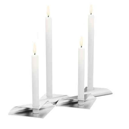 Höfats Square Candle Kandelaar Zilver - Firesite