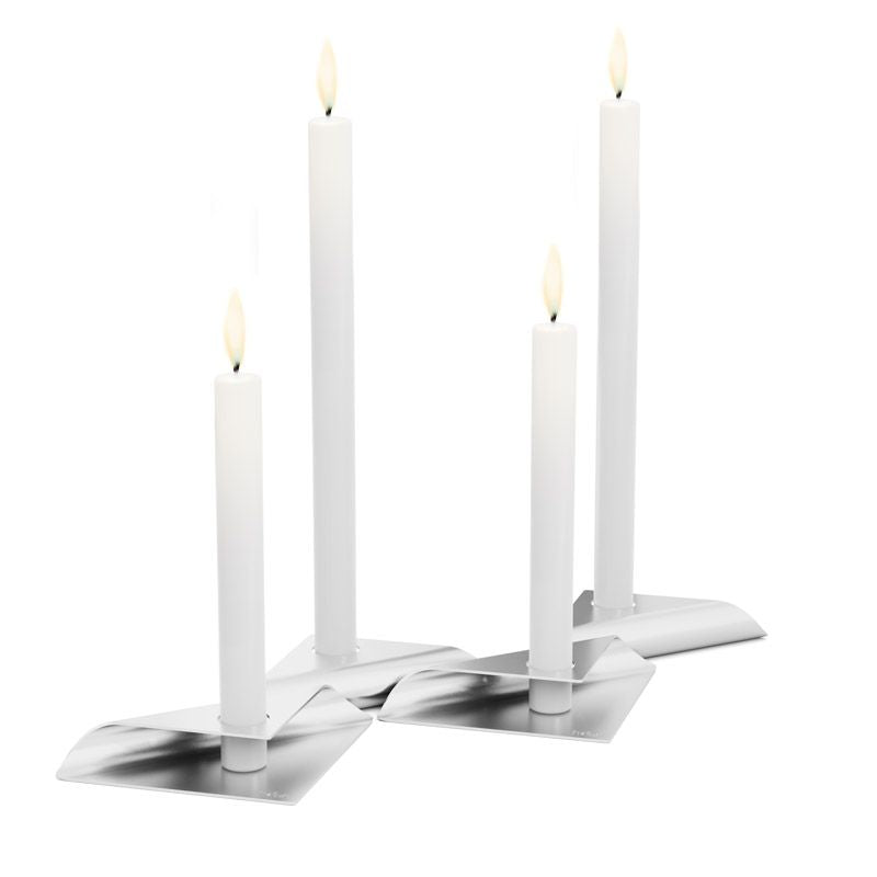 Höfats Square Candle Kandelaar Zilver - Firesite