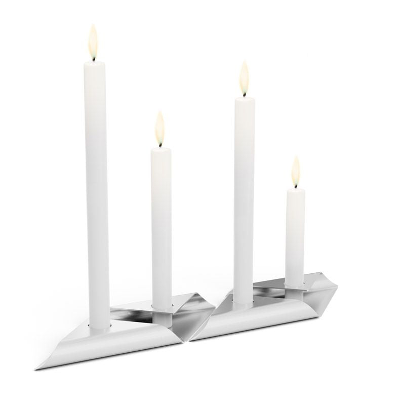 Höfats Square Candle Kandelaar Zilver - Firesite