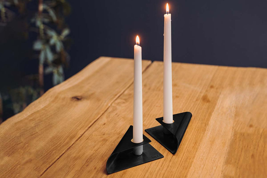 Höfats Square Candle Kandelaar Zwart - Firesite