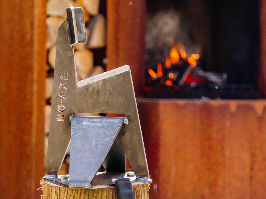 NO-AXE Houtklover blank staal met Hamer - Firesite