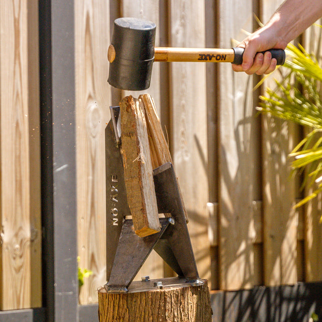 NO-AXE Houtklover blank staal met Hamer