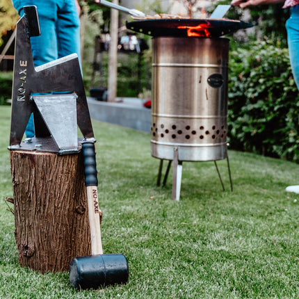 NO-AXE Houtklover blank staal met Hamer