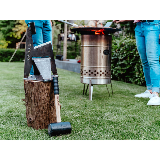 NO-AXE Houtklover blank staal met Hamer