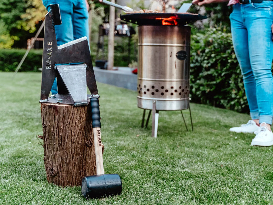 NO-AXE Houtklover blank staal met Hamer - Firesite