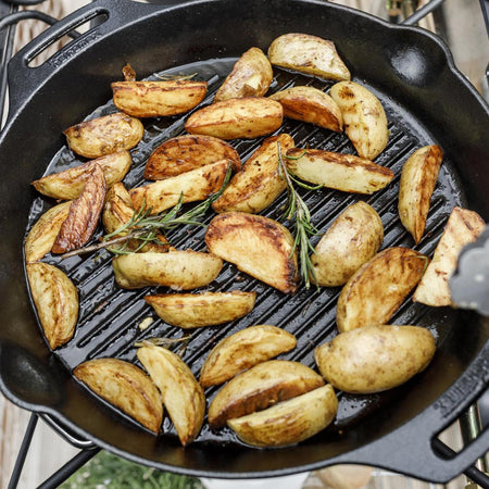 Petromax Gietijzeren Grill Skillet met 2 Handvatten 35 cm