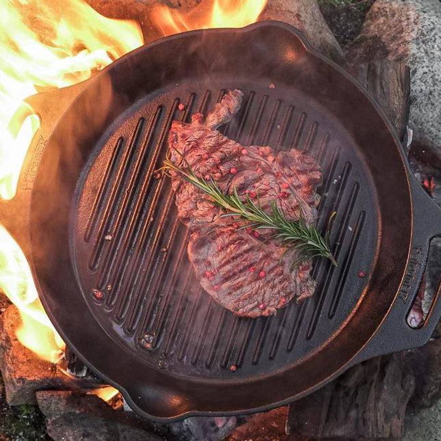 Petromax Gietijzeren Grill Skillet met 2 Handvatten 35 cm 2