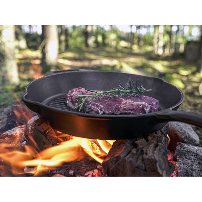 Petromax Gietijzeren Grill Skillet met Steel 30 cm 2