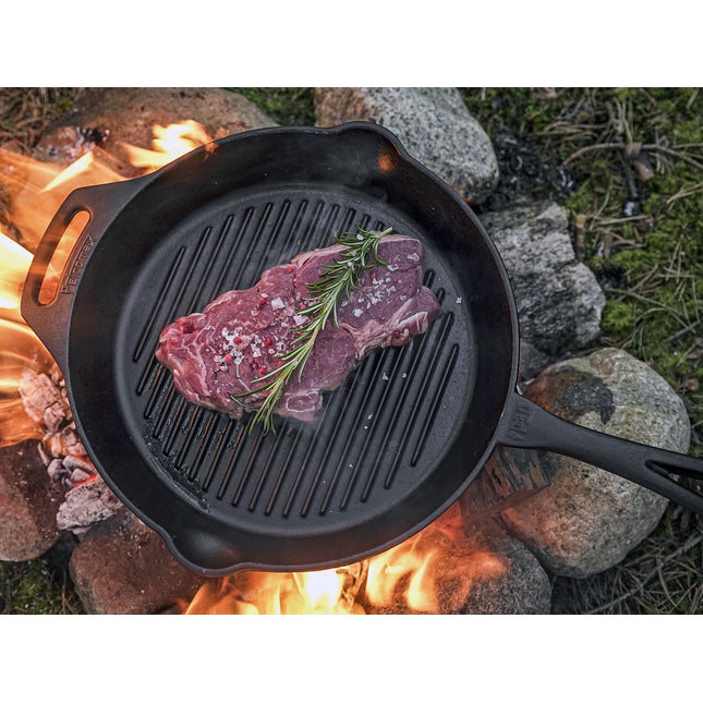 Petromax Gietijzeren Grill Skillet met Steel 30 cm 3