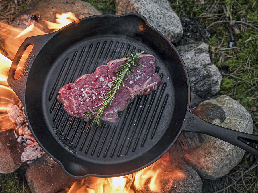 Petromax Gietijzeren Grill Skillet met Steel 30 cm 3