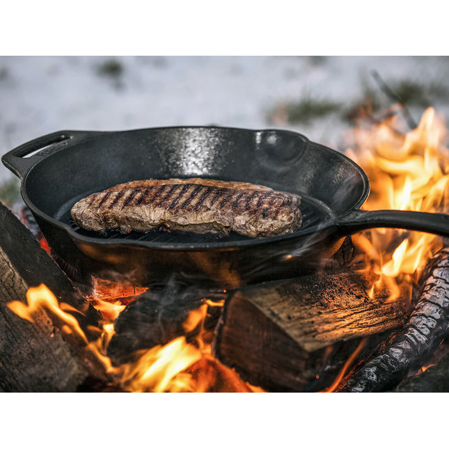 Petromax Gietijzeren Grill Skillet met Steel 30 cm 7