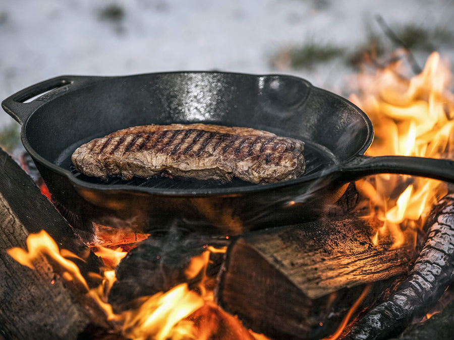 Petromax Gietijzeren Grill Skillet met Steel 30 cm 7