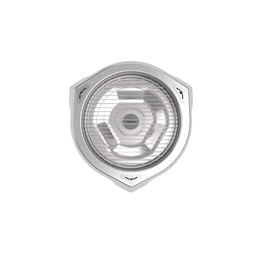 Detail van de Petromax Dome en luchttoevoer in het Fire Center FC1000