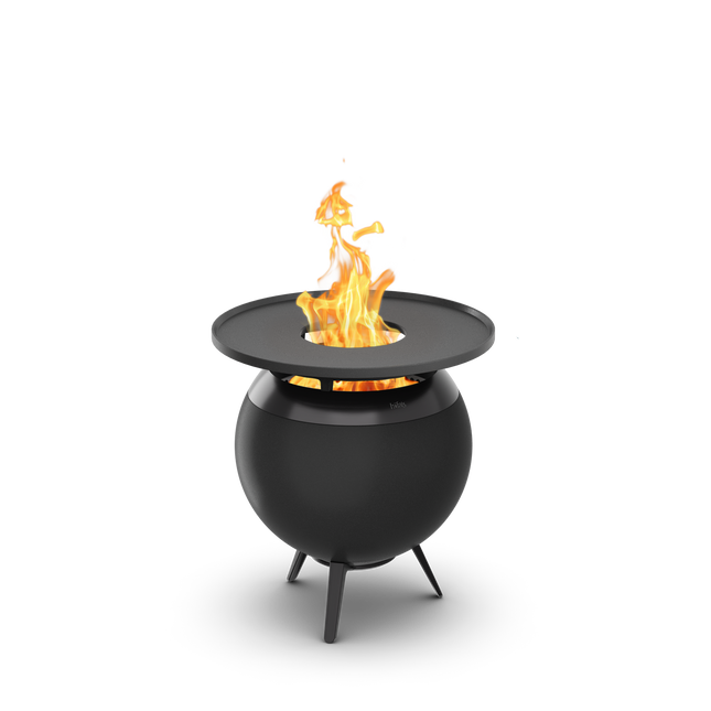 Höfats MOON 45 Grillset laag All Black Vuurschaal + Plancha