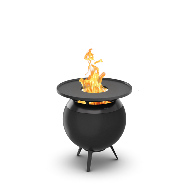 Höfats MOON 45 Grillset laag All Black Vuurschaal + Plancha - Firesite
