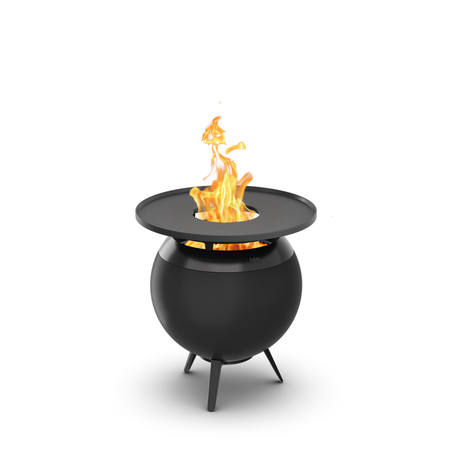 Höfats MOON 45 Grillset laag All Black Vuurschaal + Plancha - Firesite