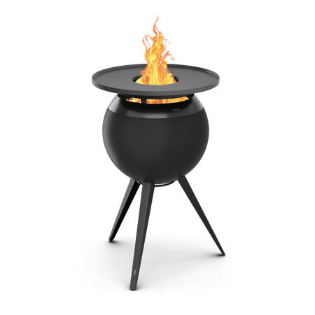Höfats MOON 45 Grillset hoog All Black Vuurschaal + Plancha - Firesite