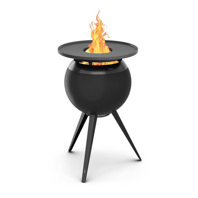 Höfats MOON 45 Grillset hoog All Black Vuurschaal + Plancha - Firesite
