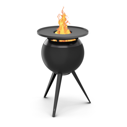 Höfats MOON 45 Grillset hoog All Black Vuurschaal + Plancha