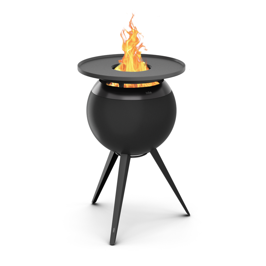 Höfats MOON 45 Grillset hoog All Black Vuurschaal + Plancha - Firesite