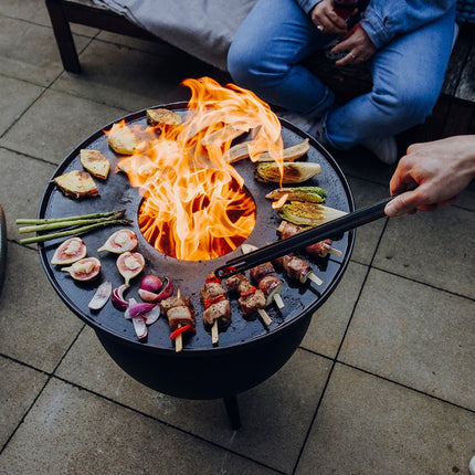 Höfats MOON 45 Grillset laag All Black Vuurschaal + Plancha