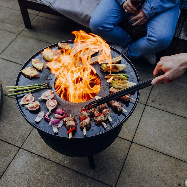 Höfats MOON 45 Grillset laag All Black Vuurschaal + Plancha