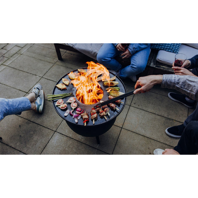 Höfats MOON 45 Grillset laag All Black Vuurschaal + Plancha - Firesite