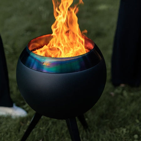 Höfats MOON 45 Grillset hoog All Black Vuurschaal + Plancha - Firesite