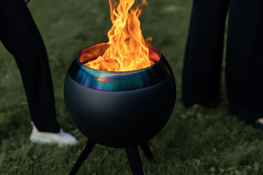 Höfats MOON 45 Grillset hoog All Black Vuurschaal + Plancha - Firesite