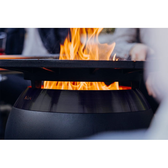 Höfats MOON 45 Grillset laag All Black Vuurschaal + Plancha - Firesite