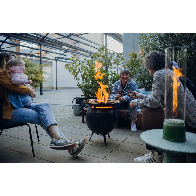 Höfats MOON 45 Grillset laag All Black Vuurschaal + Plancha - Firesite