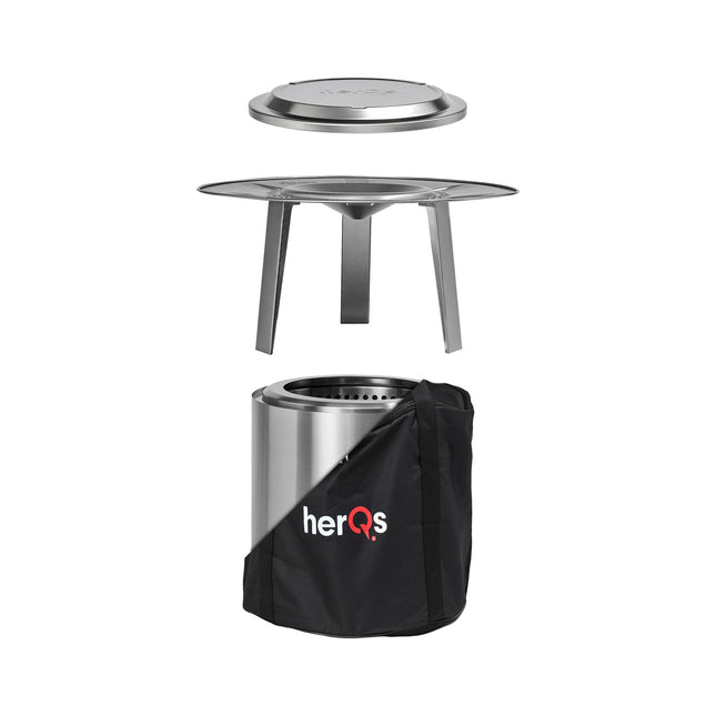 HerQs rookvrije Vuurkorf Cozy + Gratis Aanmaakkrullen + Heater + Closer