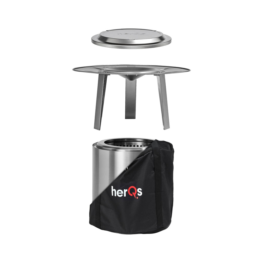 HerQs rookvrije Vuurkorf Cozy + Gratis Aanmaakkrullen + Heater + Closer